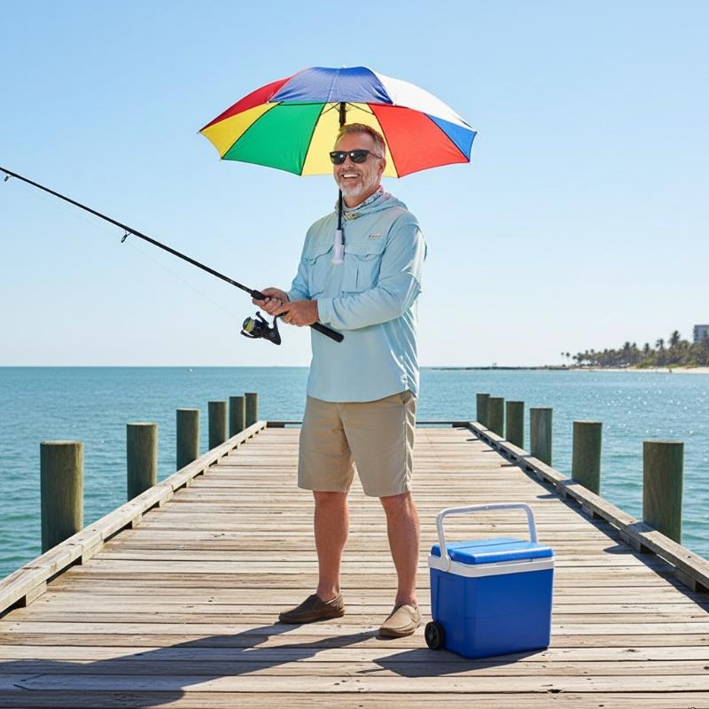 @*Head-mounted Umbrella Foldab - Bucket Hat Straw 评论和价格