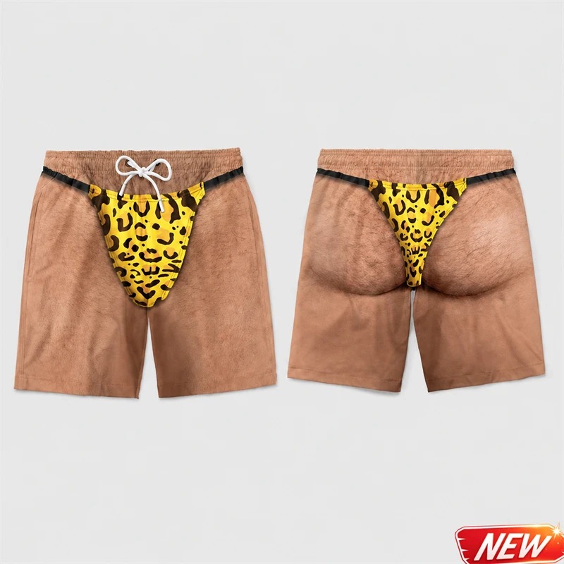 Funny Men 3D Print Leopard Pri - Trunks Board Surf 评论和价格