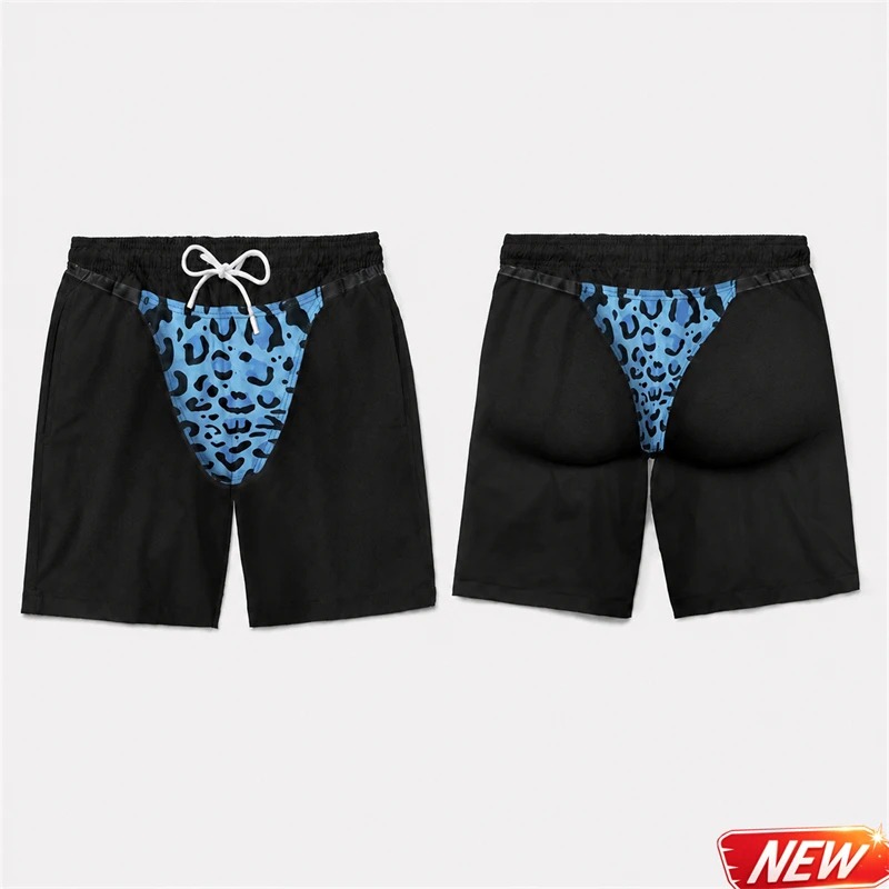 Funny Men 3D Print Leopard Pri - Trunks Board Surf 评论和价格