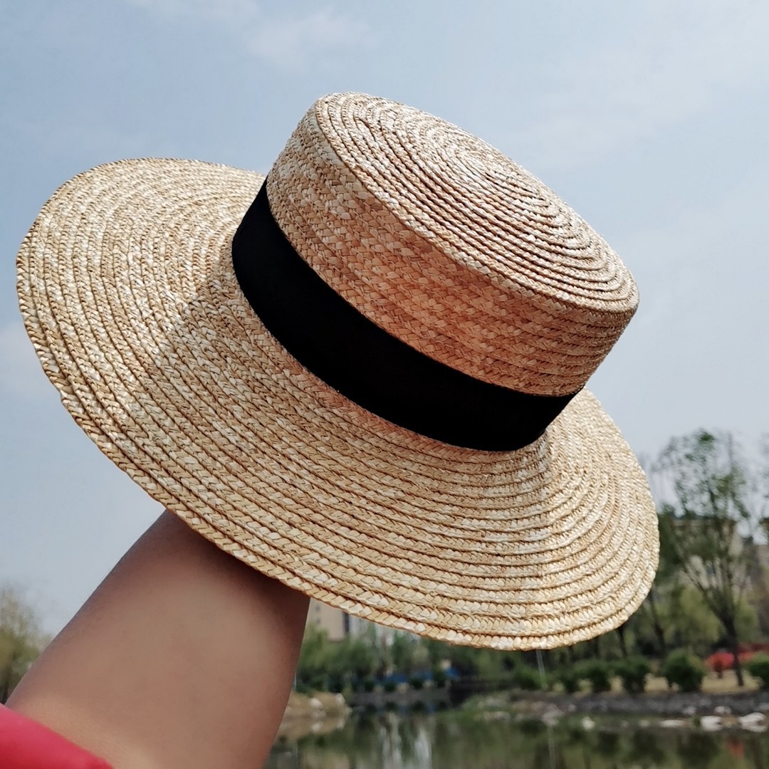 Boater Straw Hat French elegan - Bucket Hat Straw 评论和价格