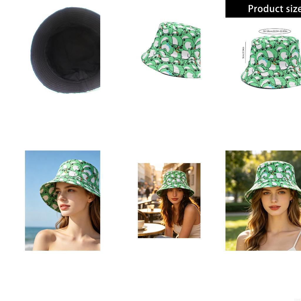 Packable Frogs Print Bucket Ha - Packable Hat Nylon 评论和价格