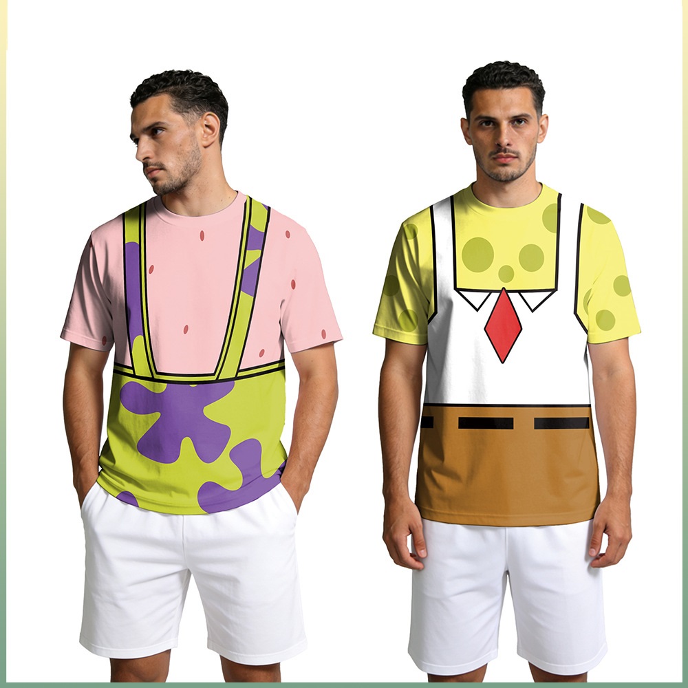 Sponge & Patrick Star Cosplay  - Tee Graphic Print 评论和价格